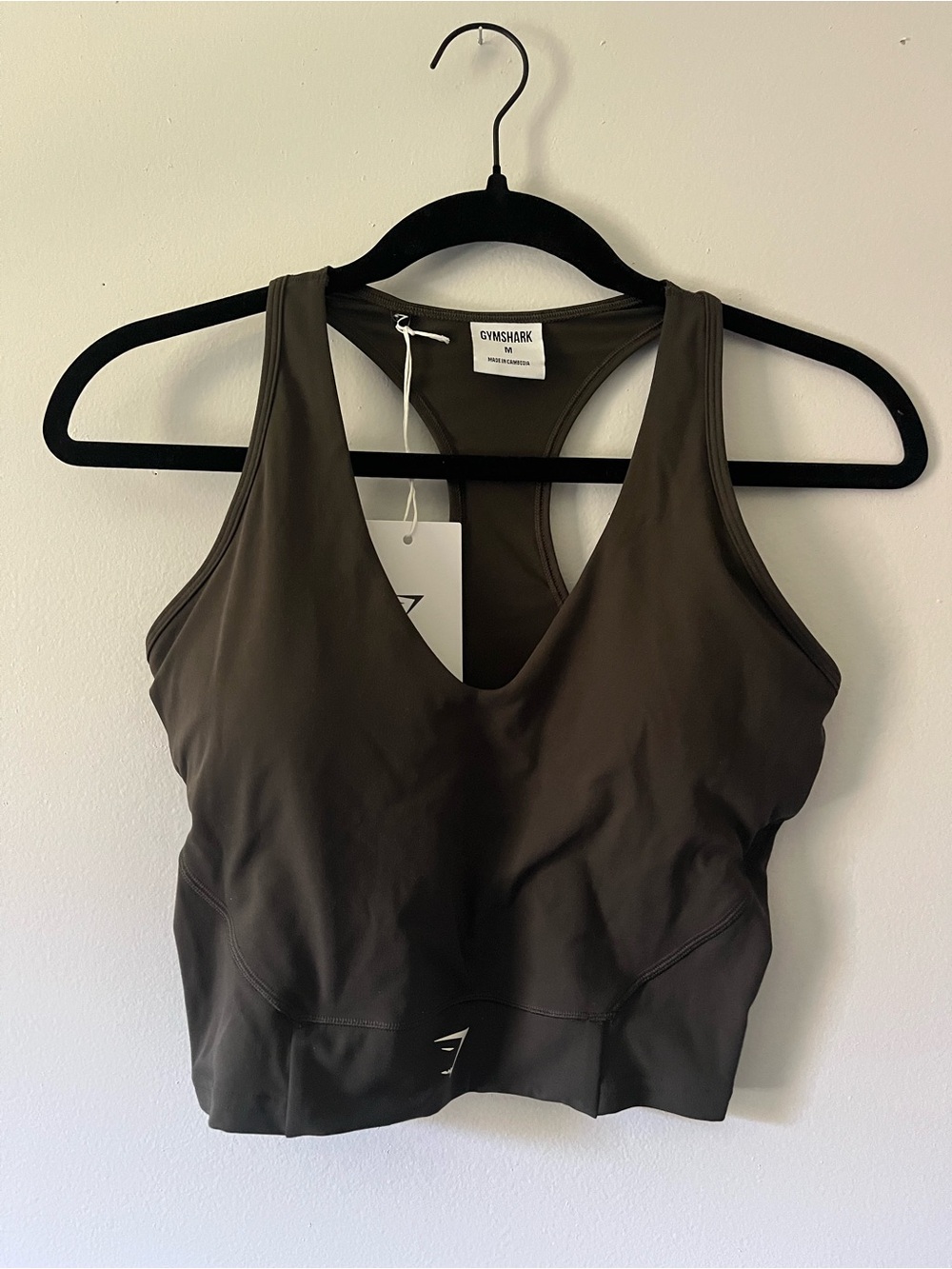 Gymshark Olive Crop Mesh Tank — Deep Olive Green